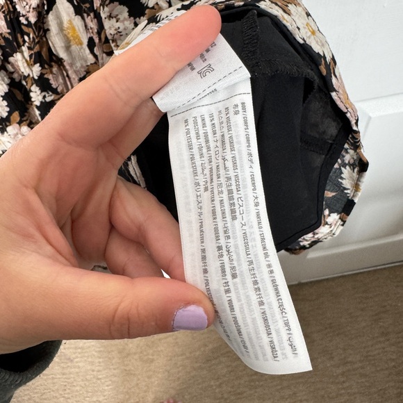 Abercrombie nwt brown floral smocked flutter sleeve dress w pockets - Picture 5 of 8